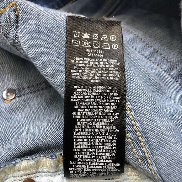 7 For All Mankind Womens Denim Md Rise Cut Off Shorts Blue Cotton Size 28 - Picture 8 of 8